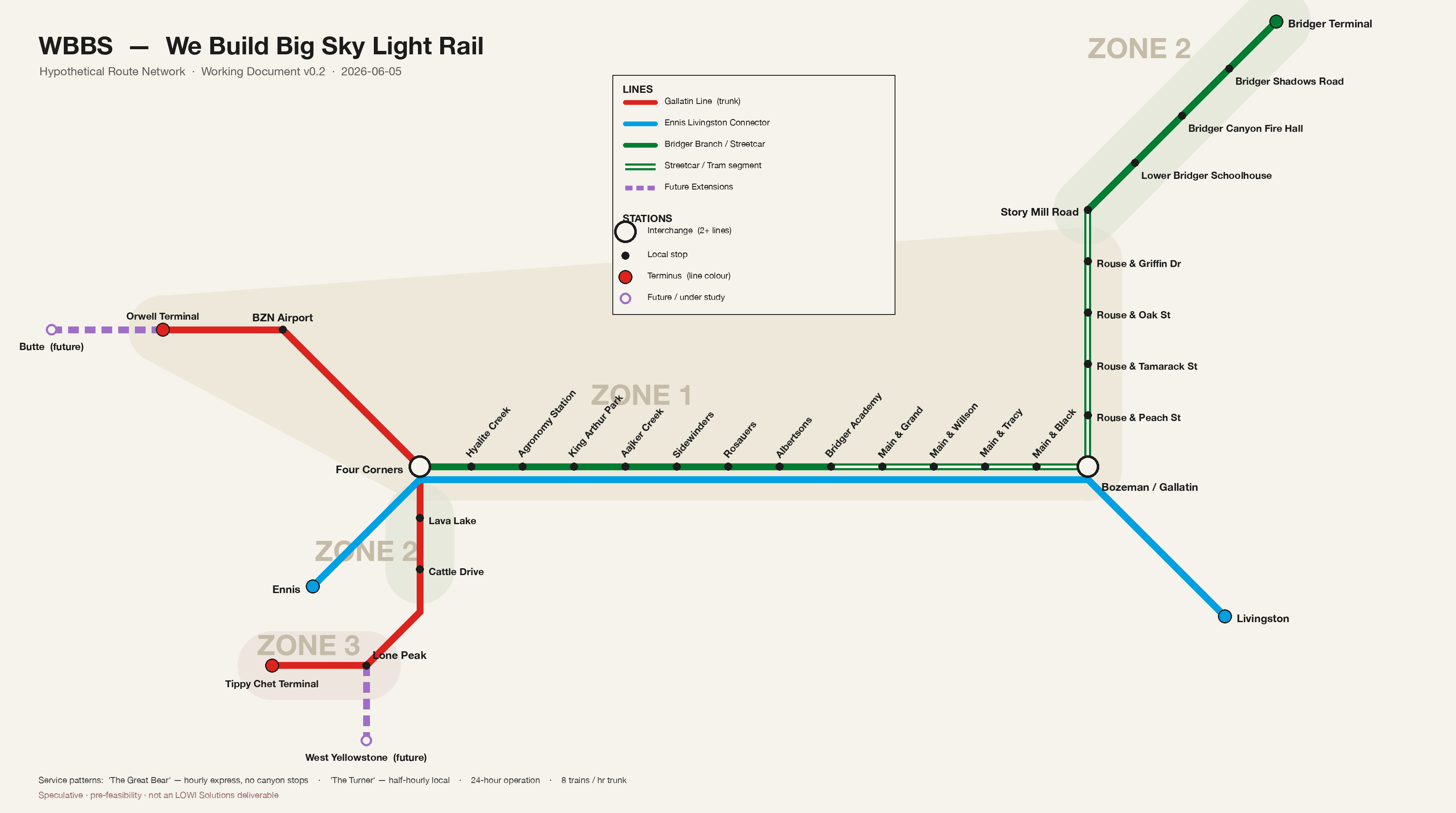 WBBS route map — the proposed light rail network